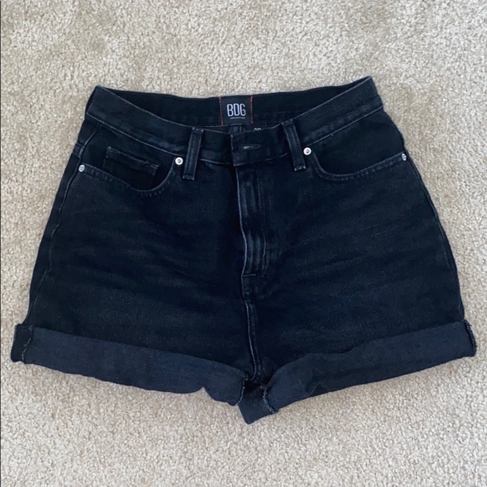 BDG Mom High-Rise Black Denim Shorts